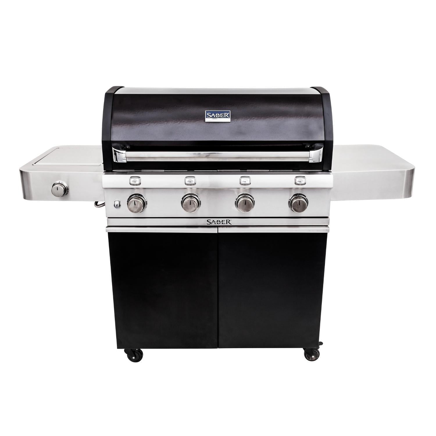 Saber Deluxe Black 670 40-Inch 4-Burner Infrared Propane Gas Grill With Side Burner - R67CC1117 - Image 1