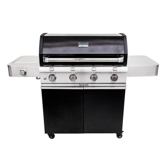 Saber Deluxe Black 670 40-Inch 4-Burner Infrared Propane Gas Grill With Side Burner - R67CC1117 - Image 1