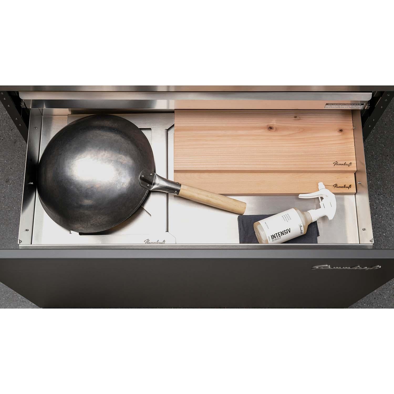 Flammkraft Model D Freestanding Natural Gas Grill & Model M Prep Center Module - Taupe - 1030974 - Image 12