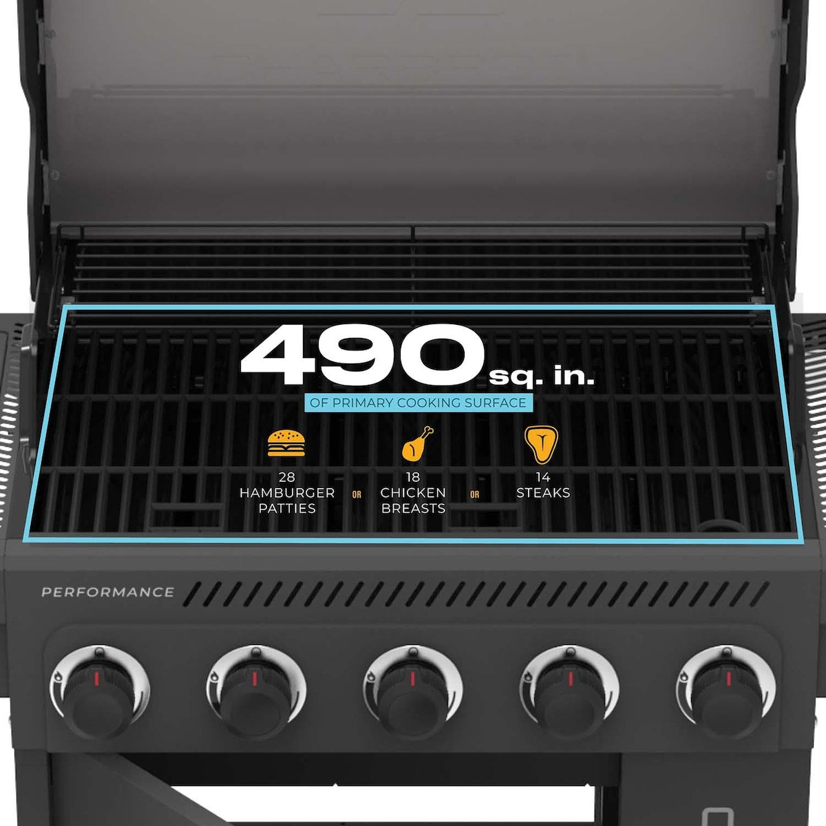 Charbroil Performance Series 5-Burner Propane Gas Grill - Grey - 463463125