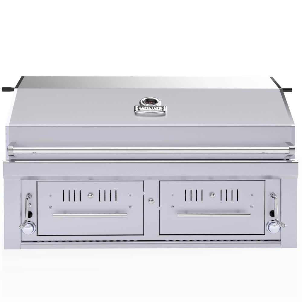 Sunstone Series 42 Inch Natural Gas Hybrid Dual Zone Charcoal/Wood Burning Grill - EMCHDZ42-NG - Image 1