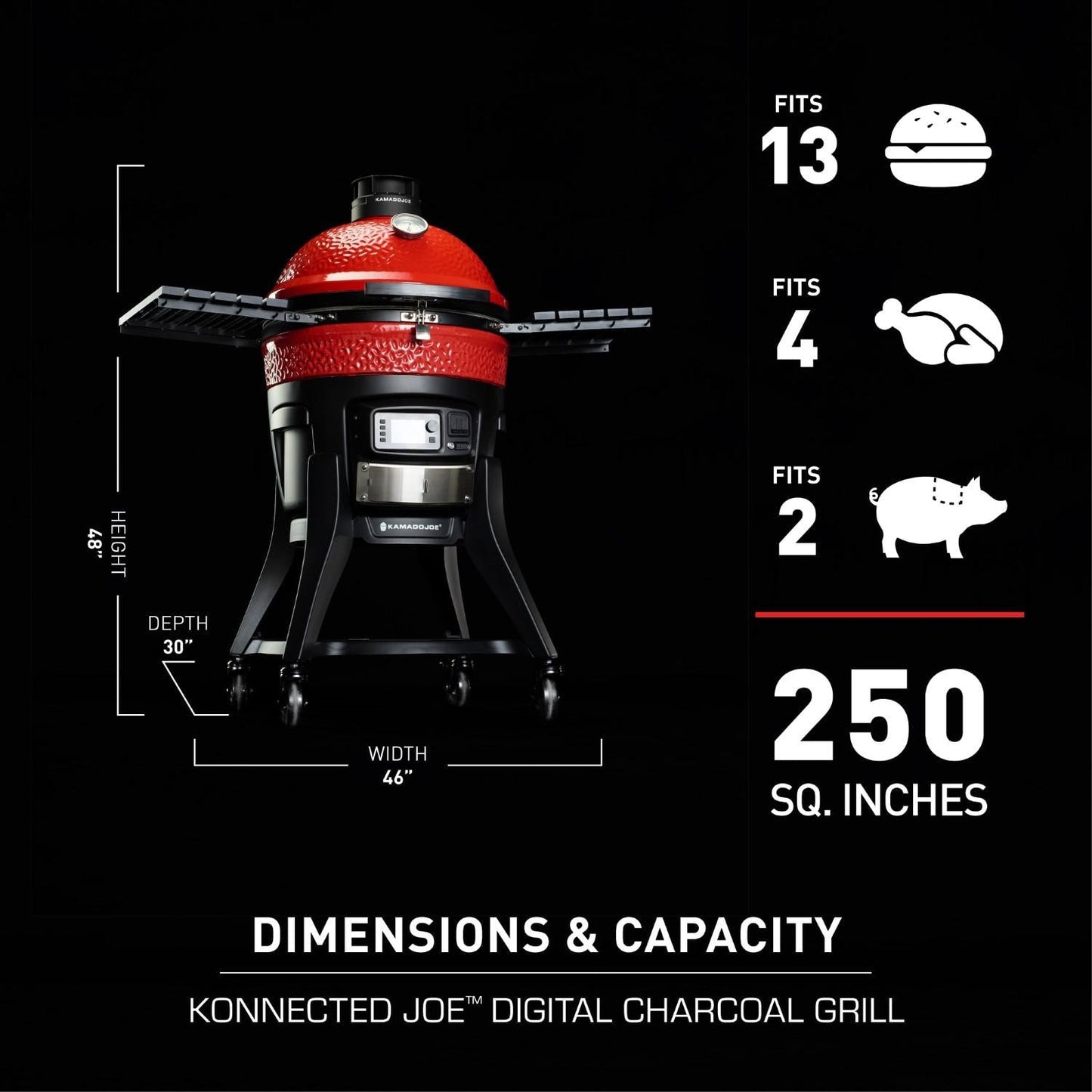 Kamado Joe Konnected Joe Digital Charcoal Grill & Smoker w/ Auto-Ignition & Temperature Control - KJ15041123 - Image 16