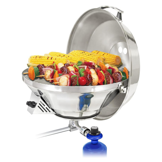 Magma Party Size Marine Kettle 3 Combination Stove & Gas Grill on Round Rail Mount - Image 1