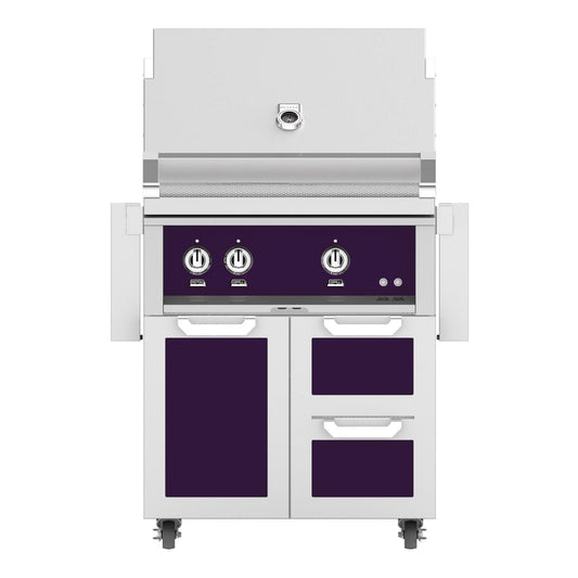 Hestan 30-Inch Propane Gas Grill W/ Sear Burner & Rotisserie On Double Drawer & Door Tower Cart - Lush - GMBR30-LP-PP - Image 1