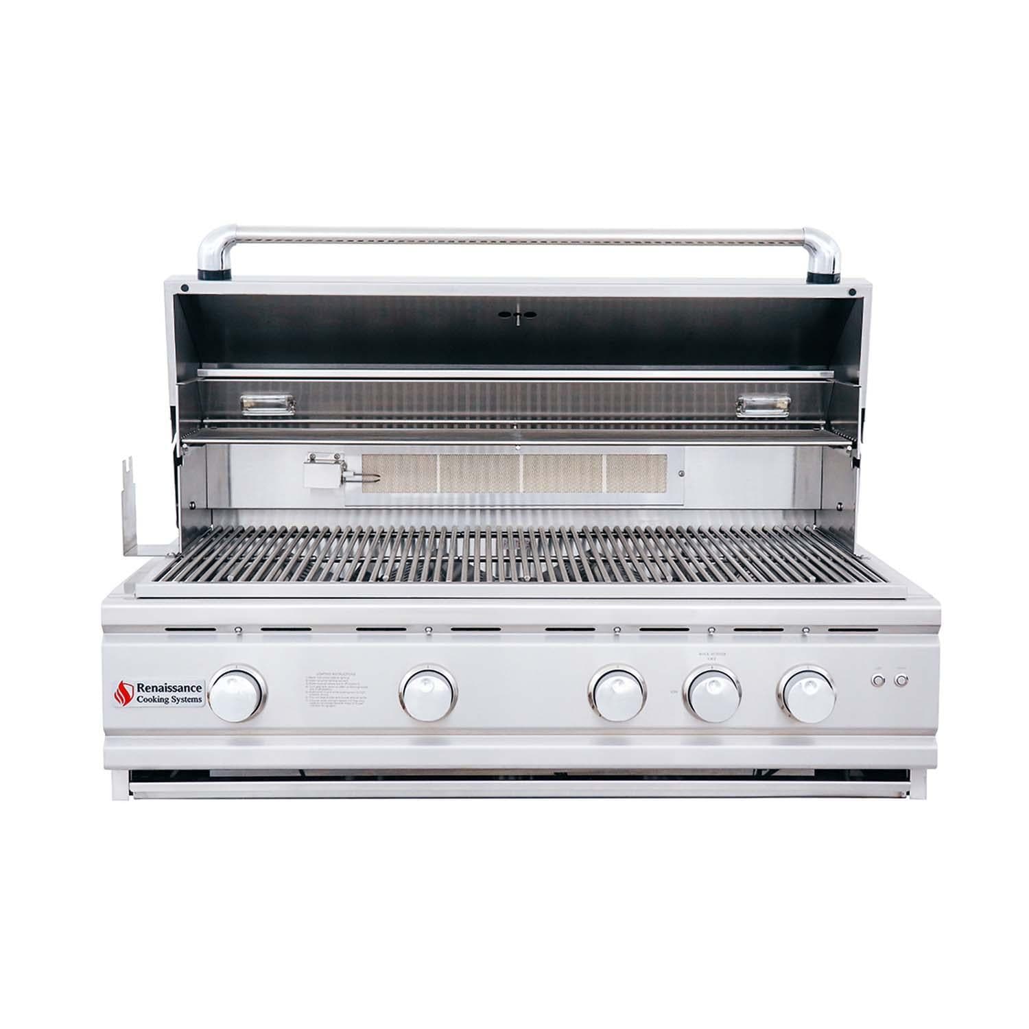 RCS Cutlass Pro 38 Inch Built-In Natural Gas Grill w/ Ceramic Briquette Tray Flame Tamers - RON38B - Image 5