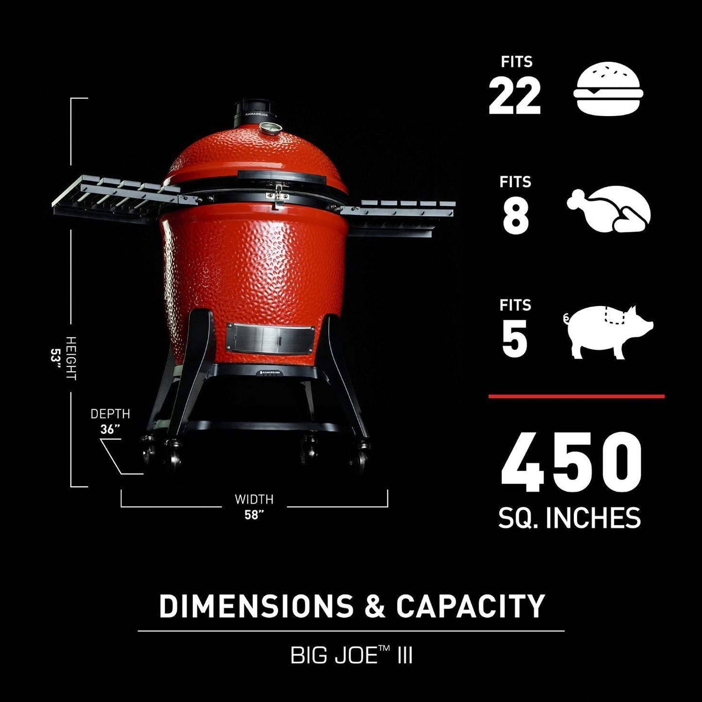 Kamado Joe Big Joe III 24-in Ceramic Kamado Grill Bundle - KJ15049225 - Image 3