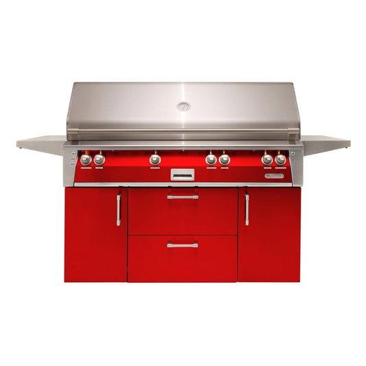 Alfresco ALXE 56-Inch Freestanding Propane All Grill With Sear Zone And Rotisserie in Carmine Red - ALXE-56BFGC-LP-S3002 - Image 1