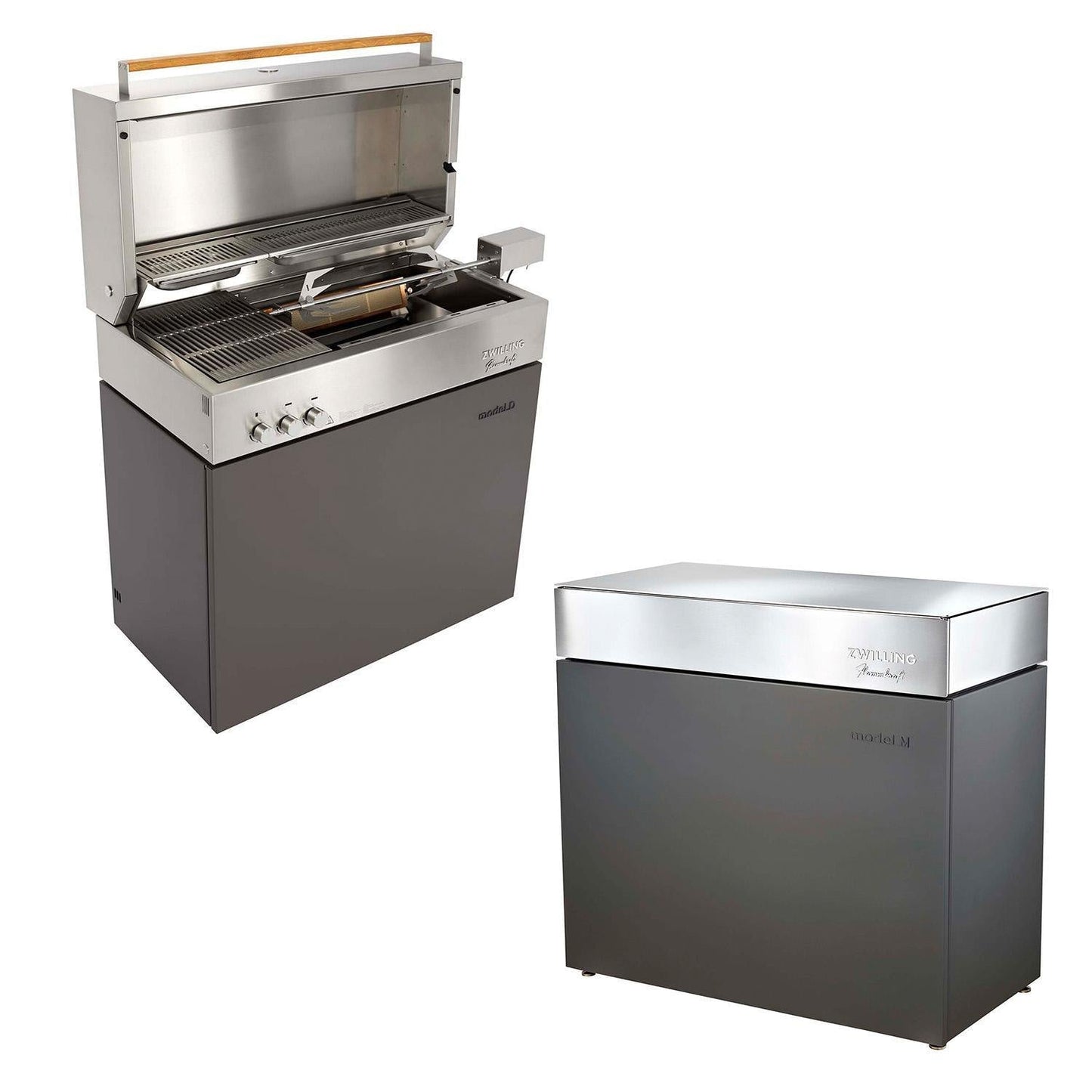 Flammkraft Model D Freestanding Grill & Model M Prep Center Module - Deep Umbra - 1029540 - Image 1
