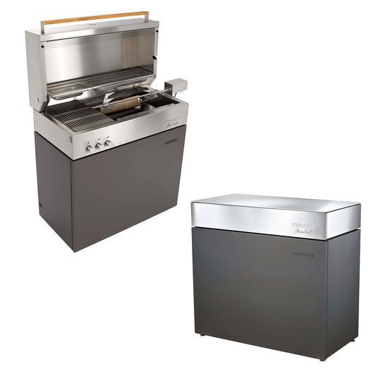 Flammkraft Model D Freestanding Grill & Model M Prep Center Module - Deep Umbra - 1029540 - Image 1