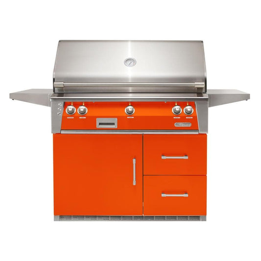 Alfresco ALXE 42-Inch Freestanding Propane Grill On Refrigerated Cart With Sear Zone And Rotisserie in Luminous Orange - ALXE-42SZRFG-LP-S2005 - Image 1