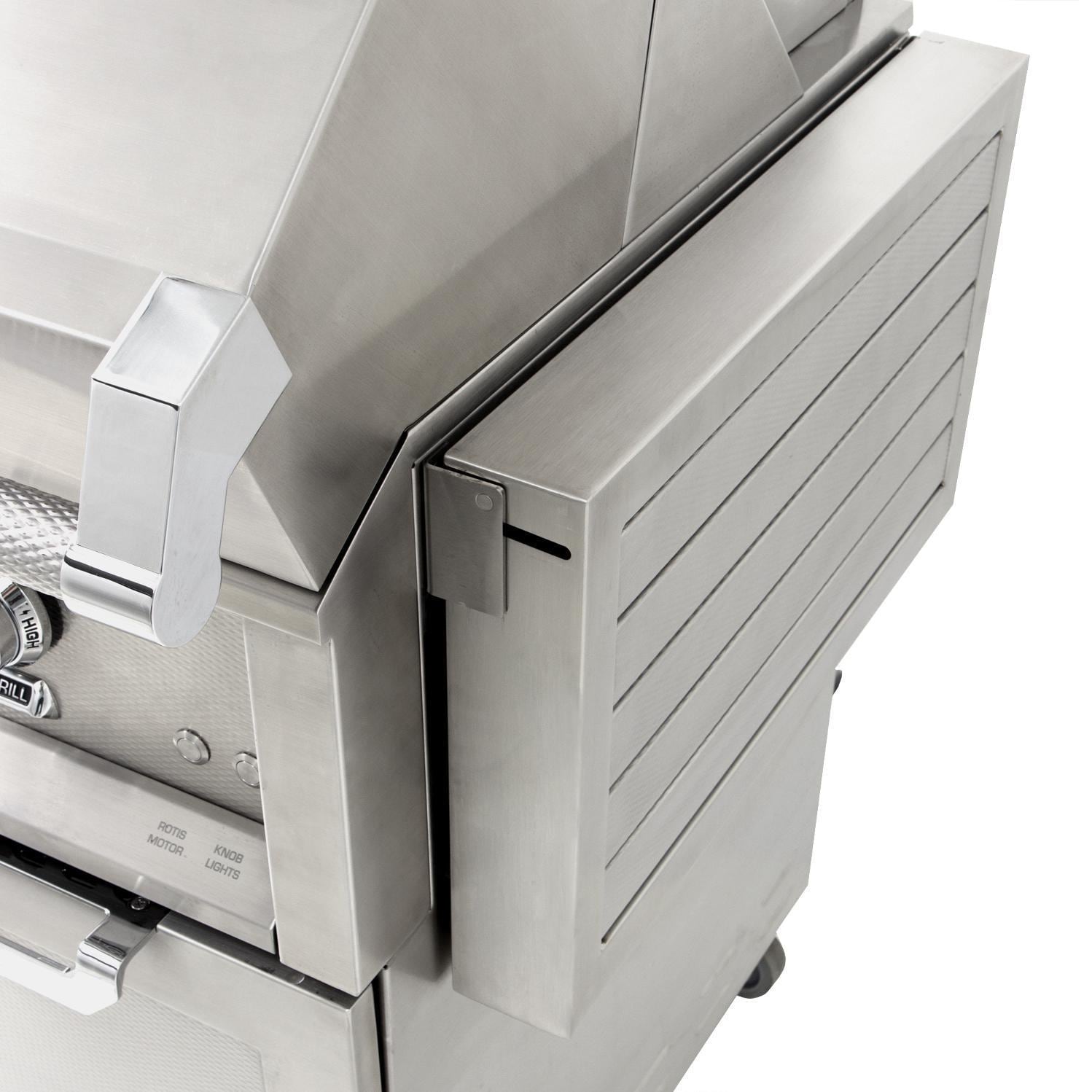 Hestan 42-in Natural Gas Grill w/ Sear Burner & Rotisserie On Double Drawer & Door Tower Cart - Sol - Image 20