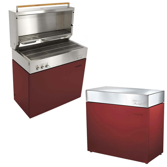 Flammkraft Model D Freestanding Grill & Model M Prep Center Module - Ruby - Image 1