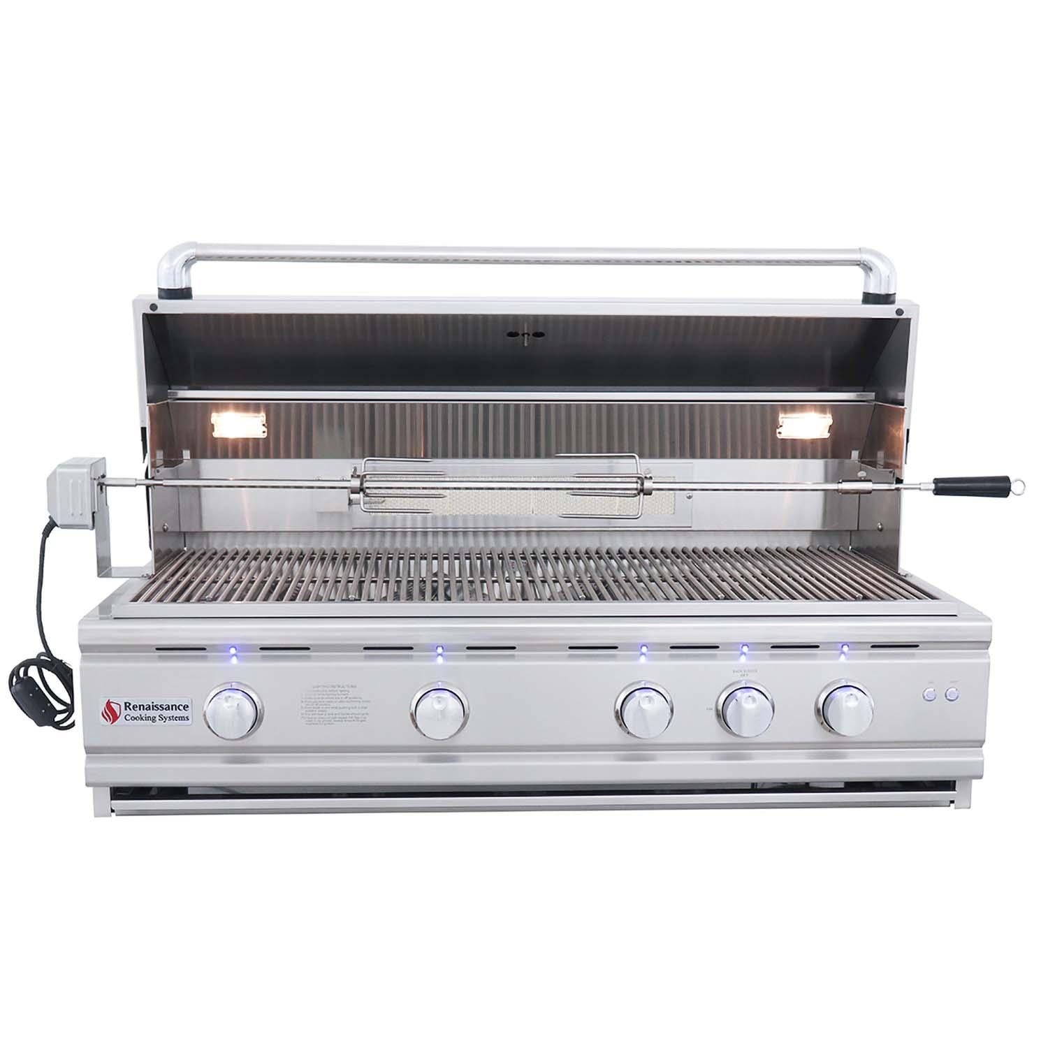 RCS Cutlass Pro 42 Inch Built-In Natural Gas Grill w/ Ceramic Briquette Tray Flame Tamers - RON42B - Image 6