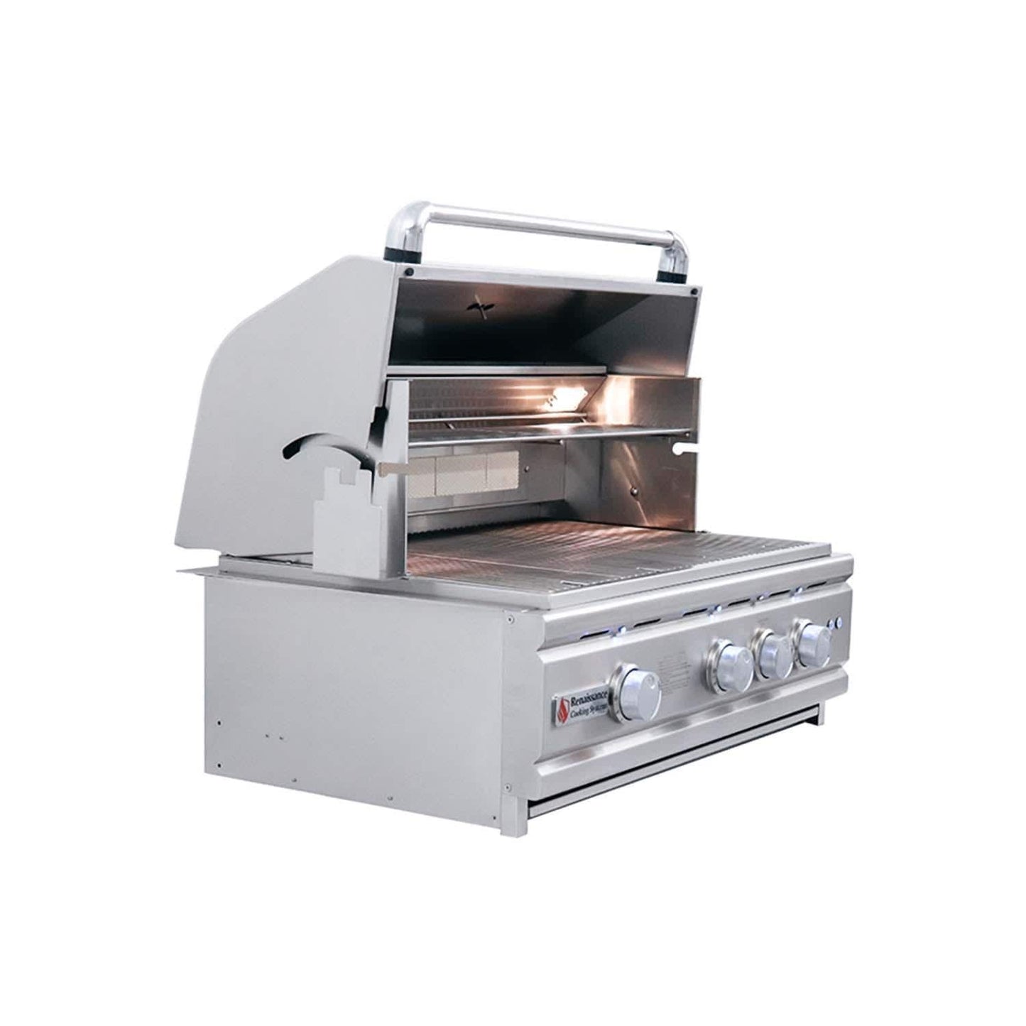 RCS Cutlass Pro 30 Inch Built-In Natural Gas Grill w/ Ceramic Briquette Tray Flame Tamers - RON30B - Image 11