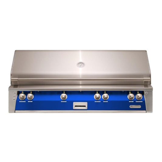 Alfresco ALXE 56-Inch Built-In Natural Gas All Grill With Sear Zone And Rotisserie in Ultramarine Blue - ALXE-56BFG-NG-S5002 - Image 1