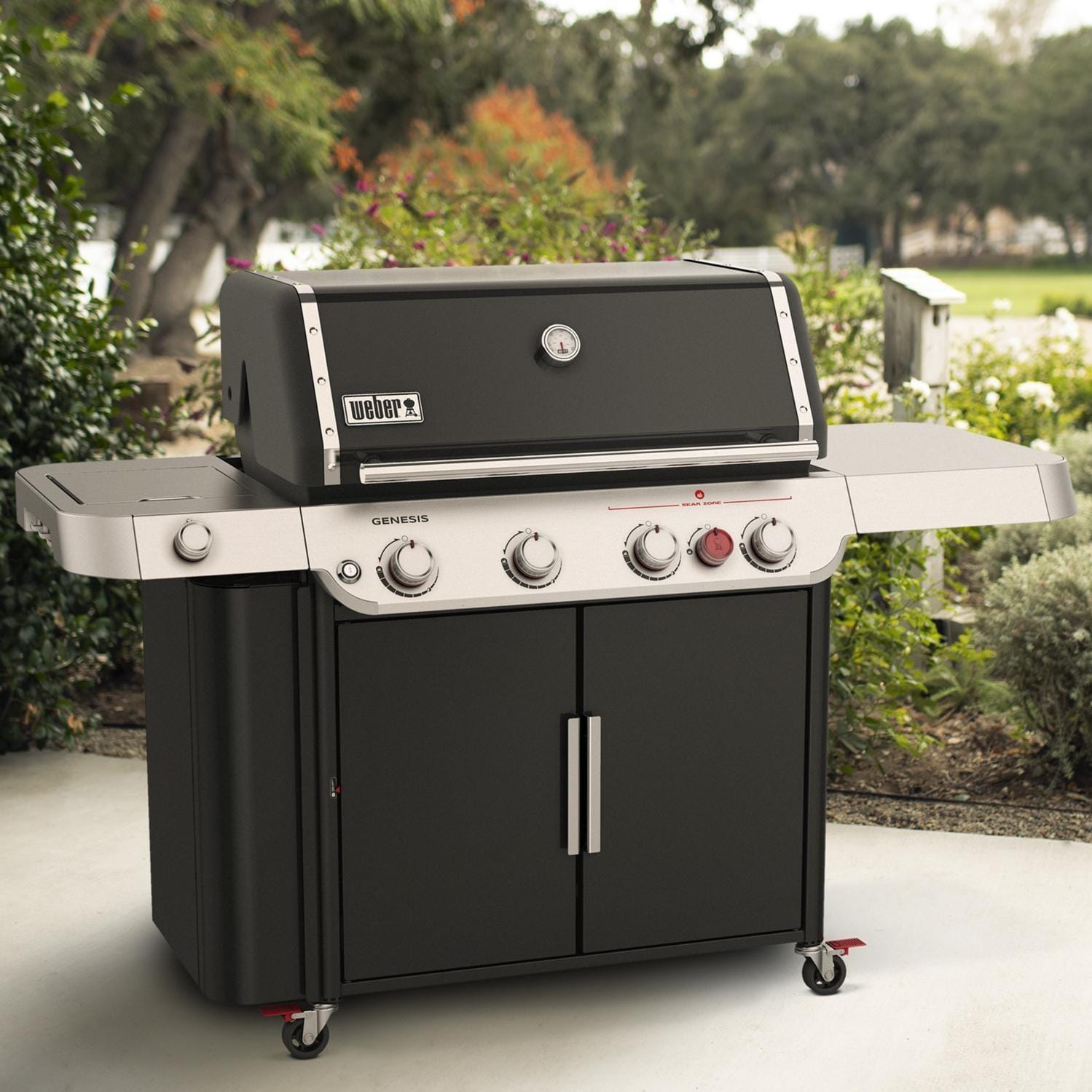 Weber Genesis E-435 Natural Gas Grill w/ Sear Zone & Side Burner - Black - 38410001 - Image 2