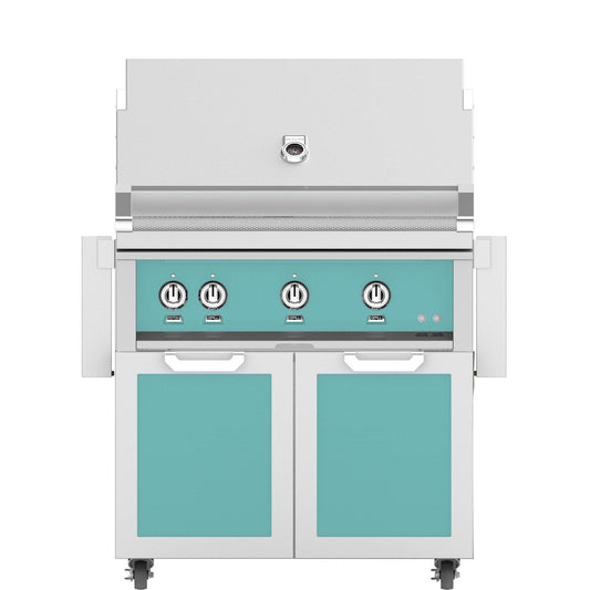 Hestan 36-Inch Propane Gas Grill W/ Sear Burner & Rotisserie On Double Door Tower Cart - Bora Bora - GMBR36-LP-TQ - Image 1