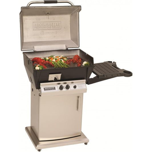 Broilmaster Q3X Qrave Natural Gas Grill On Stainless Steel Storage Cart - Image 1