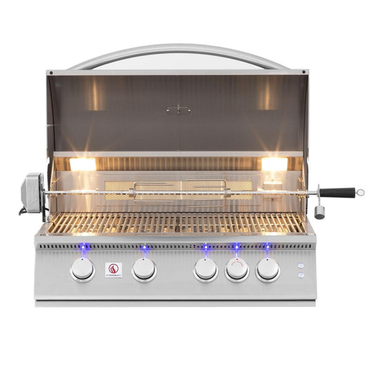 Summerset Sizzler Pro 32-in 4 Burner Built-In Natural Gas Grill w/ Rear Infrared Burner - SZRPRO32 - Image 1