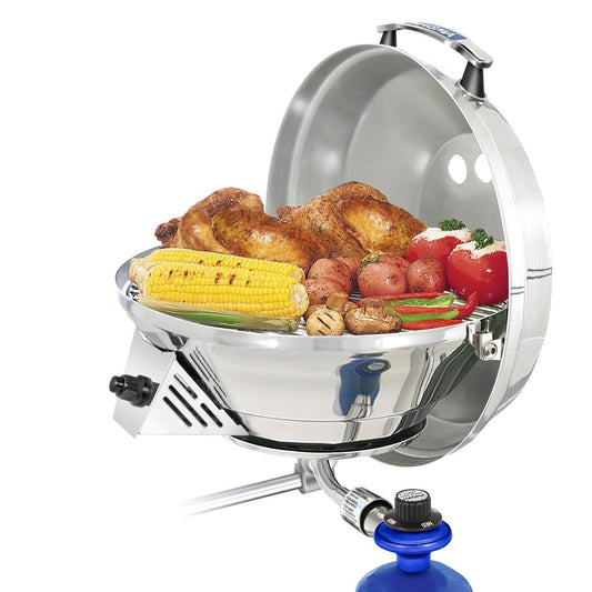 Magma Original Size Marine Kettle 3 Combination Stove & Gas Grill on Round Rail Mount - Image 1