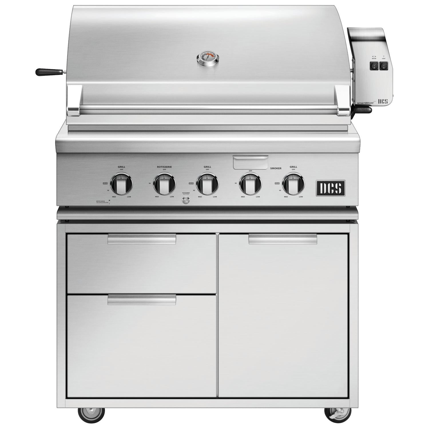 DCS Series 7 36-Inch Propane Gas Grill With Rotisserie On DCS CAD Cart - BH1-36R-L - Image 1