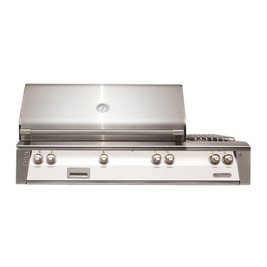 Alfresco ALXE 56-Inch Built-In Natural Gas Deluxe Grill With Sear Zone, Rotisserie, And Side Burner in Signal White Gloss - ALXE-56SZ-NG-S9003 - Image 1