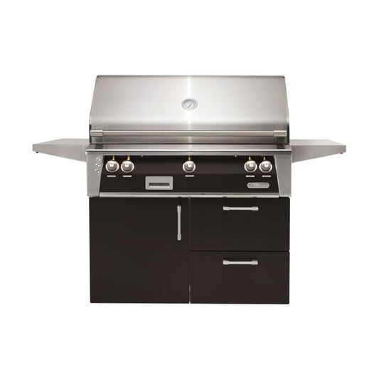 Alfresco ALXE 42-Inch Freestanding Propane Grill On Deluxe Cart With Rotisserie in Jet Black Matte - ALXE-42CD-LP-SM9005 - Image 1