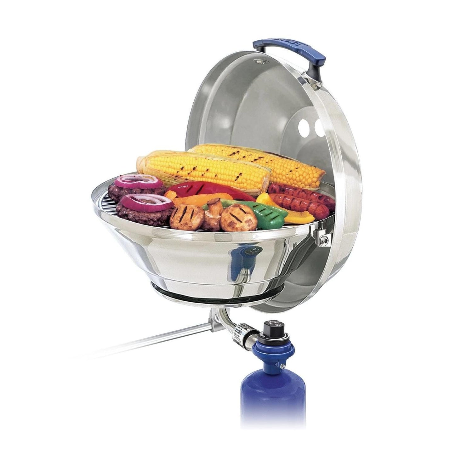 Magma Original Size Marine Kettle Gas Grill on Round Rail Mount - Image 1