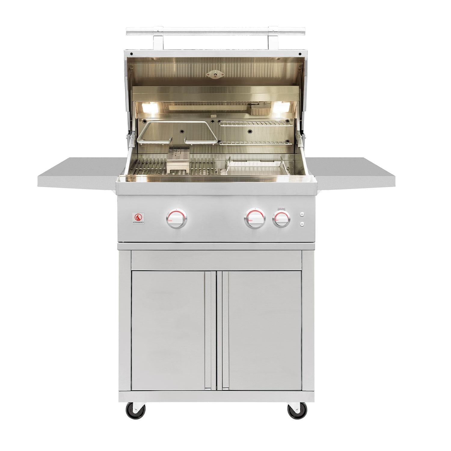 Summerset Quest 30-in 2 Burner Freestanding Natural Gas Grill w/ Rear Infrared Burner, Rotisserie Kit, & Drop-In Griddle Plate - Image 2