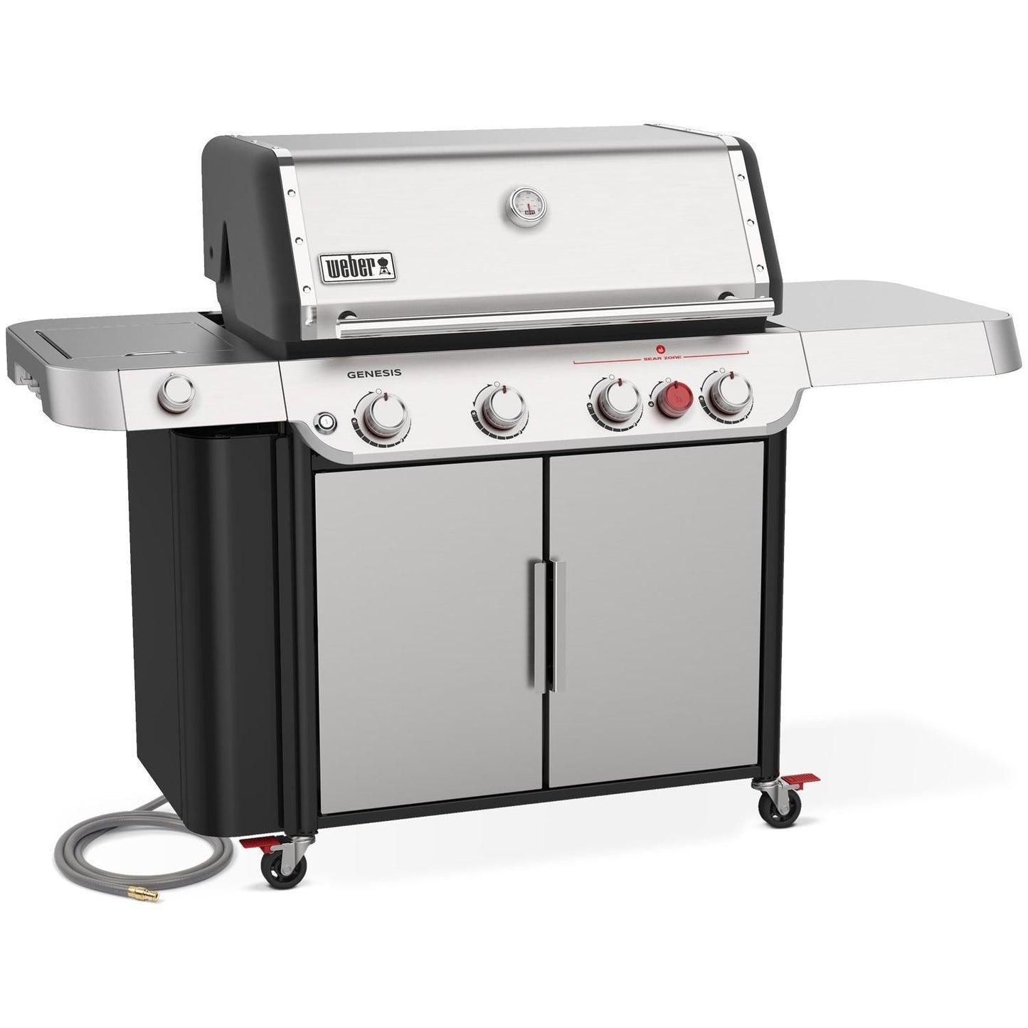 Weber Genesis S-435 Natural Gas Grill w/ Sear Zone & Side Burner - Stainless Steel - 38400001 - Image 3