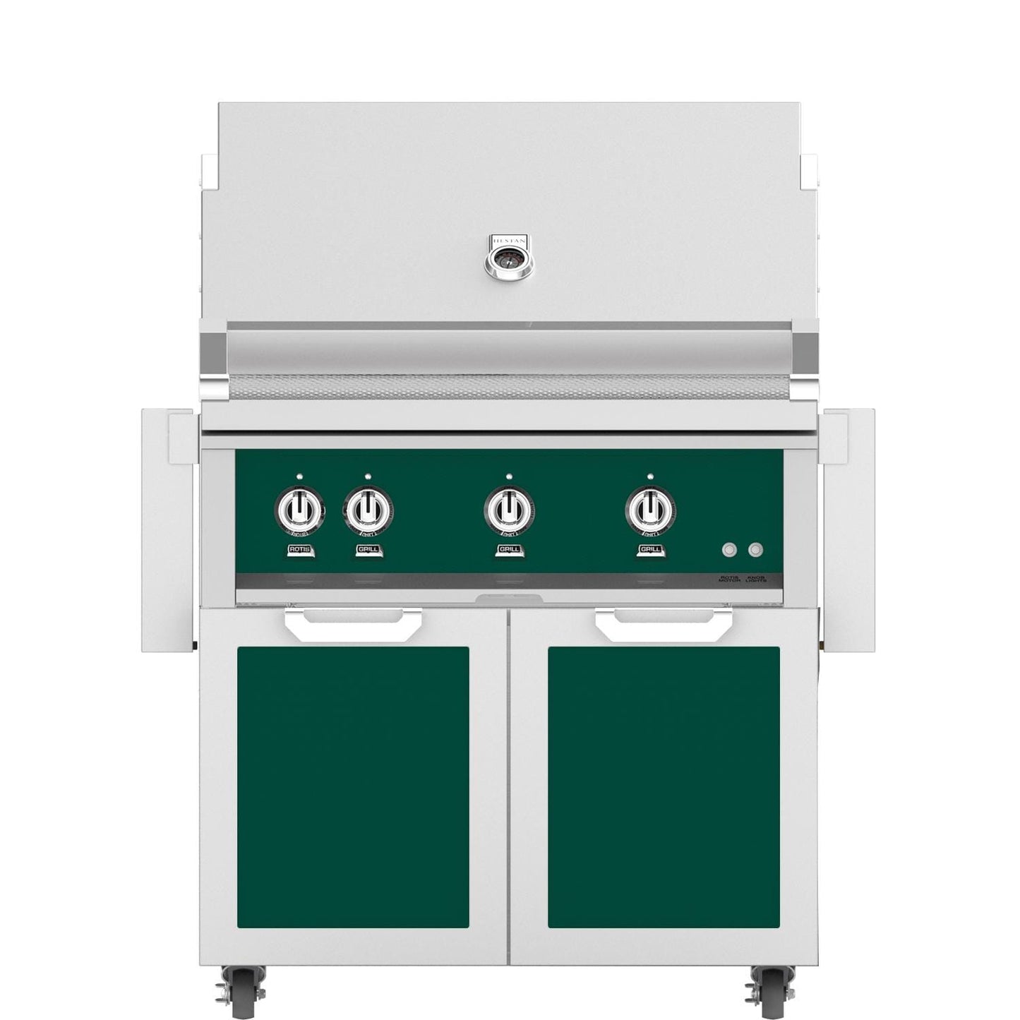 Hestan 36-Inch Propane Gas Grill W/ Sear Burner & Rotisserie On Double Door Tower Cart - Grove - GMBR36-LP-GR - Image 1