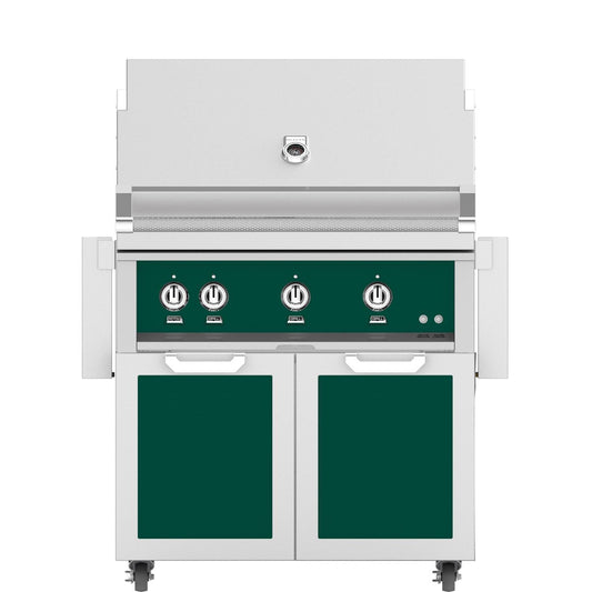 Hestan 36-Inch Propane Gas Grill W/ Sear Burner & Rotisserie On Double Door Tower Cart - Grove - GMBR36-LP-GR - Image 1