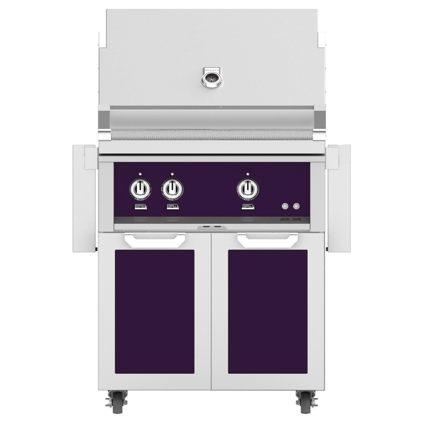 Hestan 30-in Propane Grill w/ Sear Burner & Rotisserie On Double Door Tower Cart - Lush - Image 1