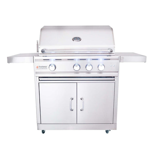 RCS Cutlass Pro 30 Inch Propane Grill w/ Ceramic Briquette Tray Flame Tamers - RON30BLPCK - Image 1
