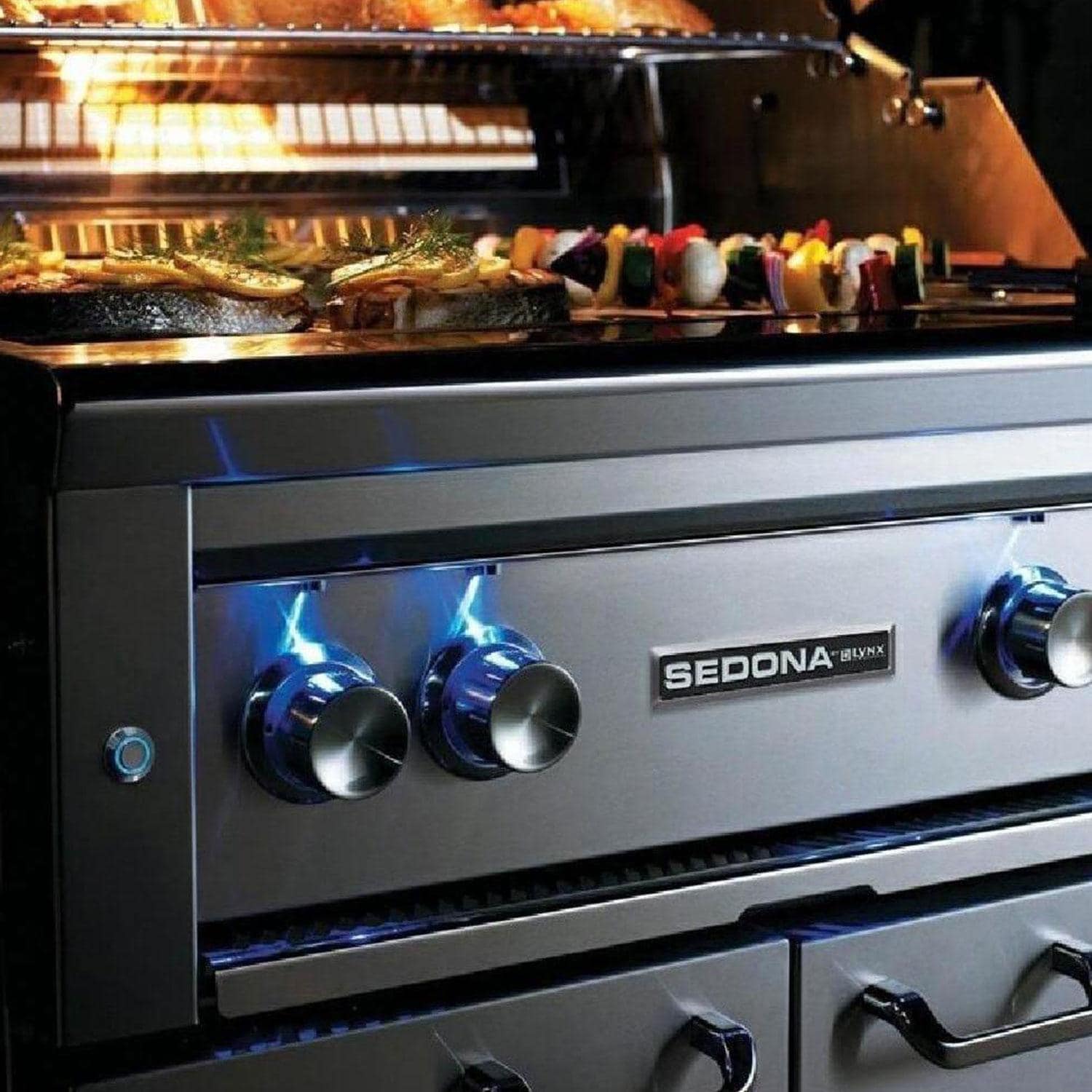 Lynx Sedona 30 Inch Natural Gas Grill On Cart w/ One ProSear & One SS Tube Burner - Image 7