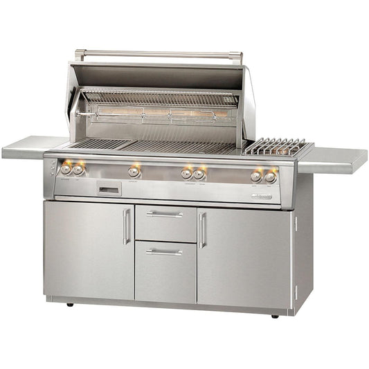 Alfresco ALXE 56-Inch Freestanding Natural Gas Deluxe Grill With Rotisserie And Side Burner - ALXE-56C-NG - Image 1