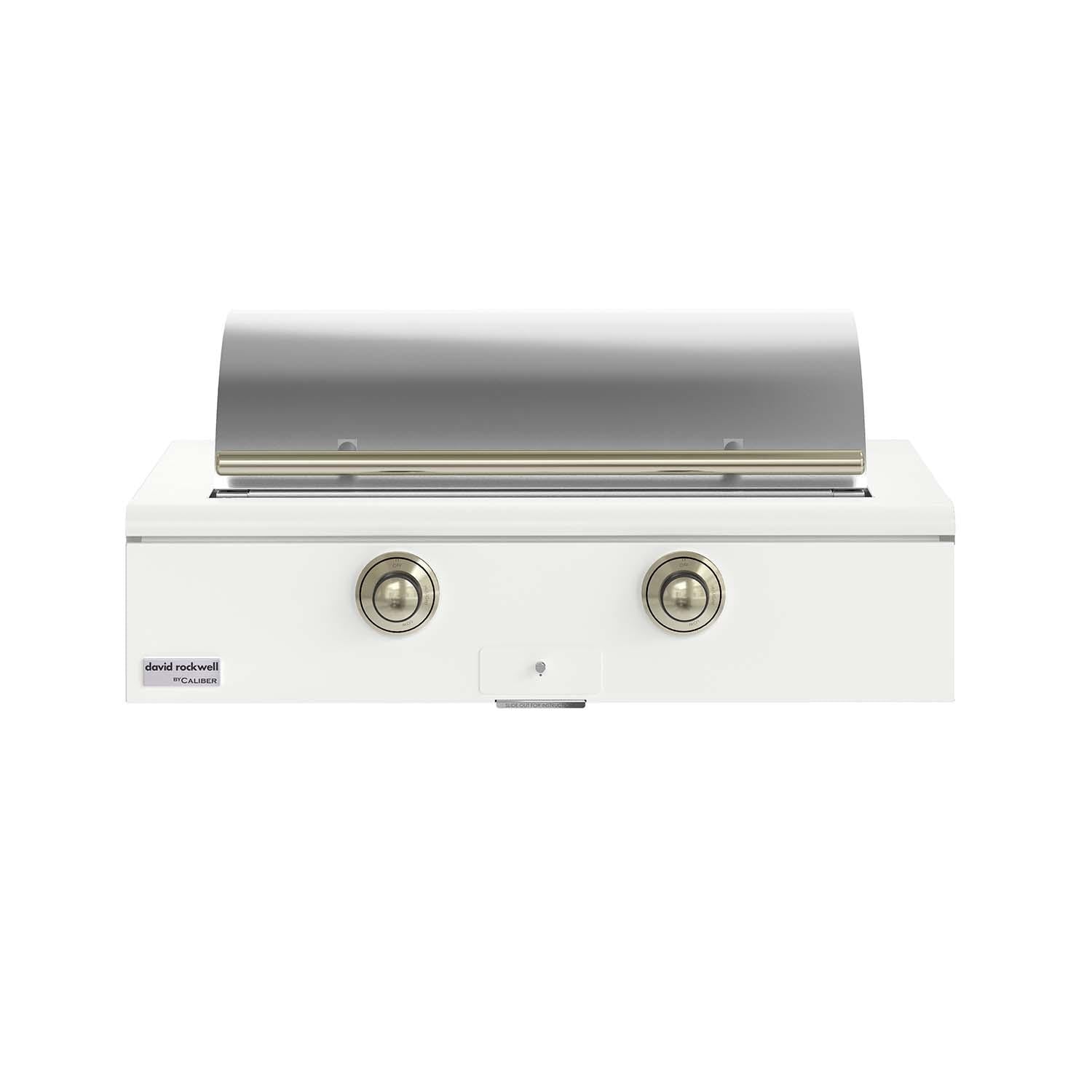 Caliber 42-in Natural Gas Built-In Rockwell Grill - Matte White w/ Brass Hardware - CRG-42BN00-A-030-H01 - Image 3