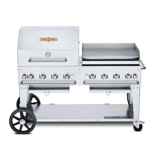 Crown Verity 60-Inch Mobile Natural Gas Grill Dome & Griddle Package - CV-MCB-60RGP-NG - Image 1