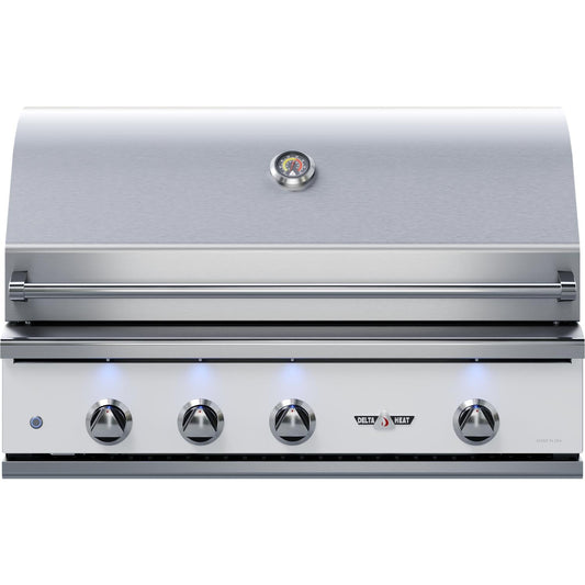 Delta Heat 38-Inch 3-Burner Built-In Natural Gas Grill w/ Rotisserie - White Control Panel - DHBQ38R-WN - Image 1
