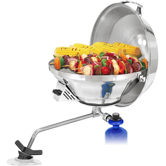 Magma Party Size Marine Kettle 3 Combination Stove & Gas Grill on Pwr Grip Rod Holder Mount - Image 1