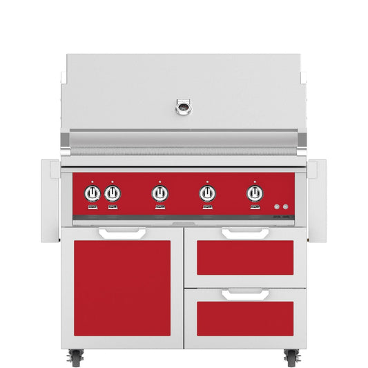 Hestan 42-Inch Natural Gas Grill W/ Rotisserie On Double Drawer & Door Tower Cart - Matador - GABR42-NG-RD - Image 1