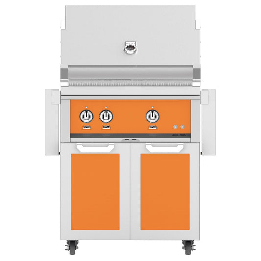 Hestan 30-Inch Propane Gas Grill W/ Sear Burner & Rotisserie On Double Door Tower Cart - Citra - GMBR30-LP-OR - Image 1