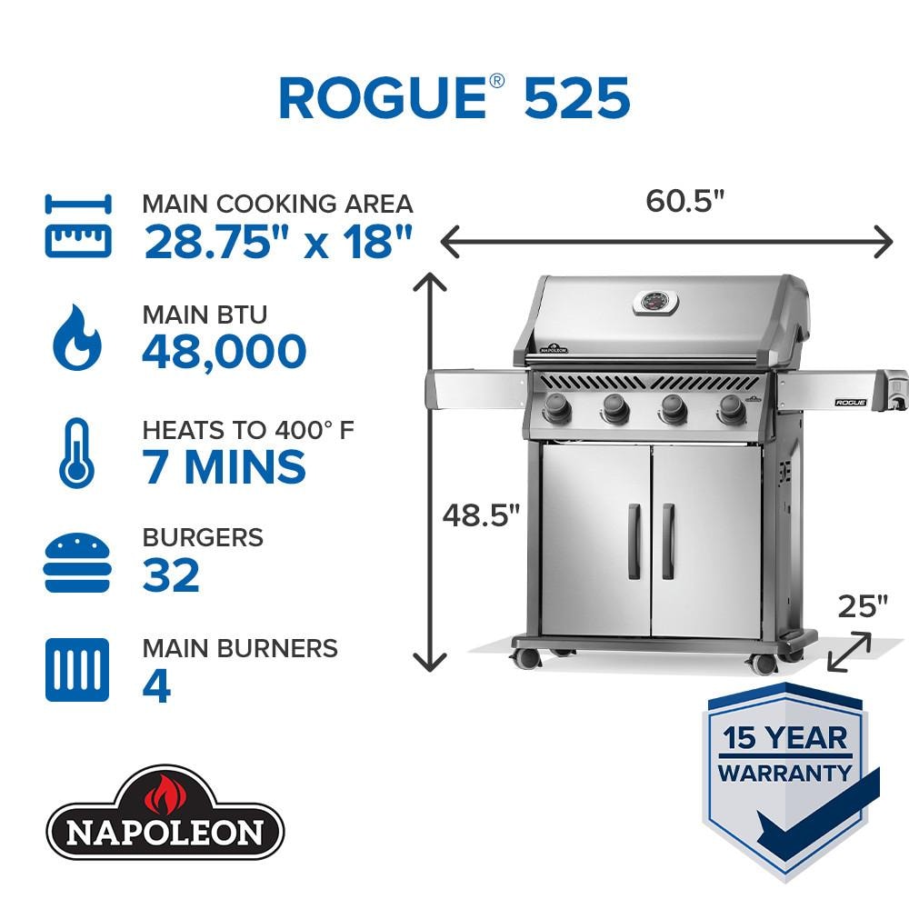 Napoleon Rogue 525 4-Burner Propane Grill  - R525PSS-2 - Image 2