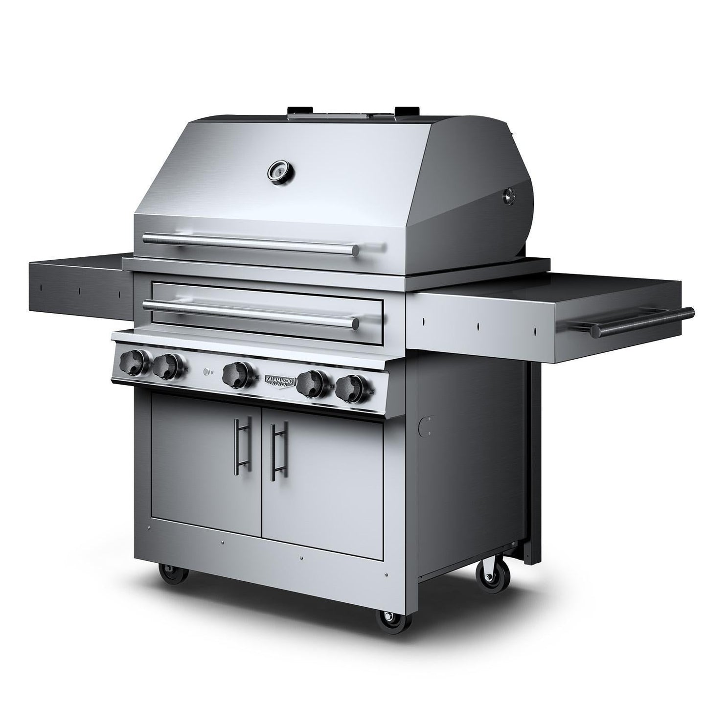Kalamazoo K750HT Hybrid Fire Three Burner Freestanding Bulk Propane Grill w/ Two Meat & One Plancha Grill Surface Grates