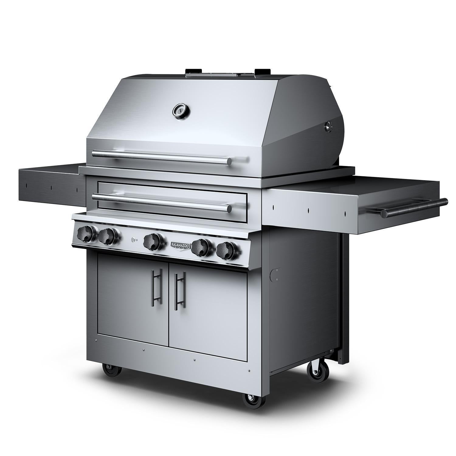 Kalamazoo K750HT Hybrid Fire Three Burner Marine Grade Freestanding Natural Gas Grill W/ Two Meat & One Plancha Grill Surface Grates - Image 2