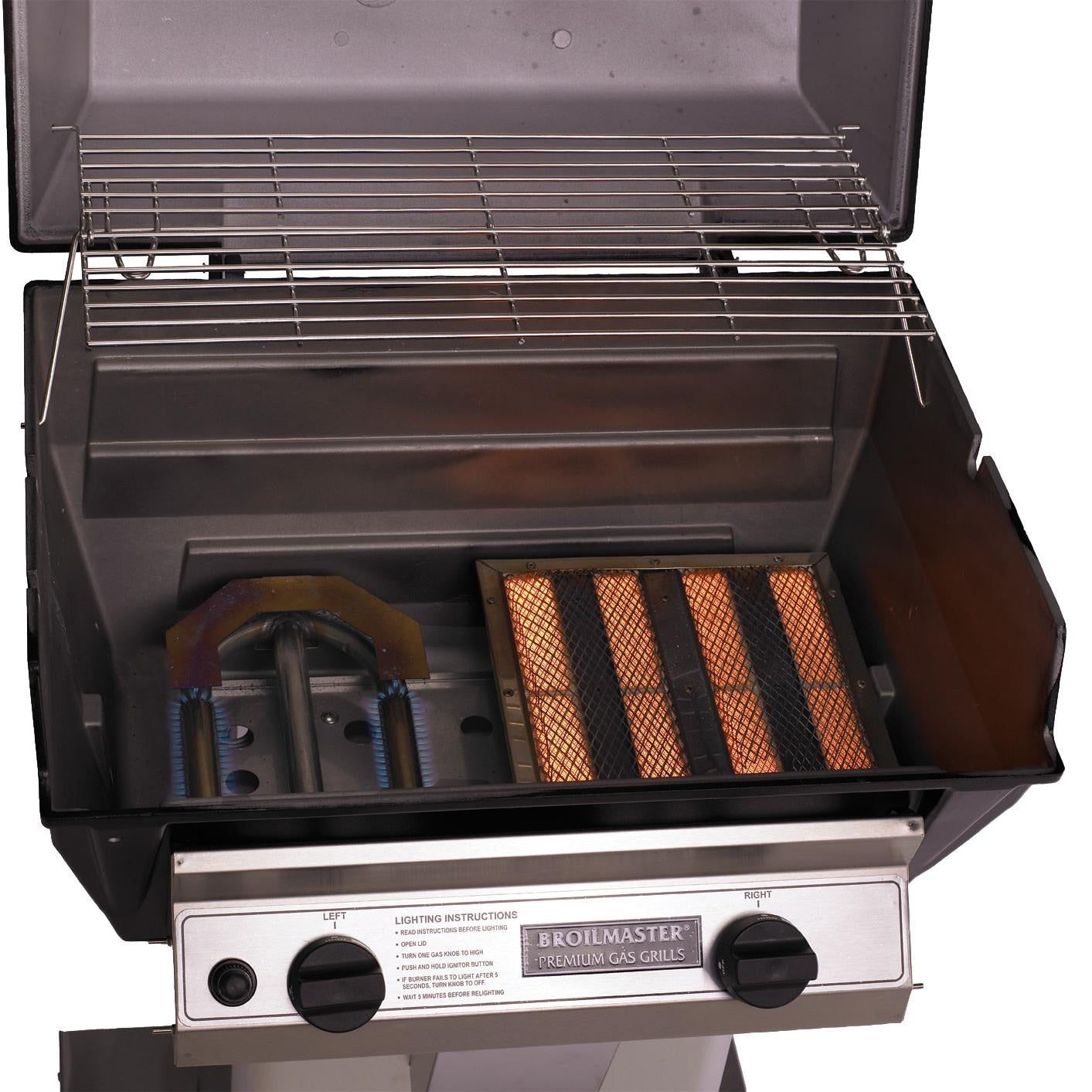 Broilmaster R3BN Infrared Combination Natural Gas Grill On Black Cart - Image 2
