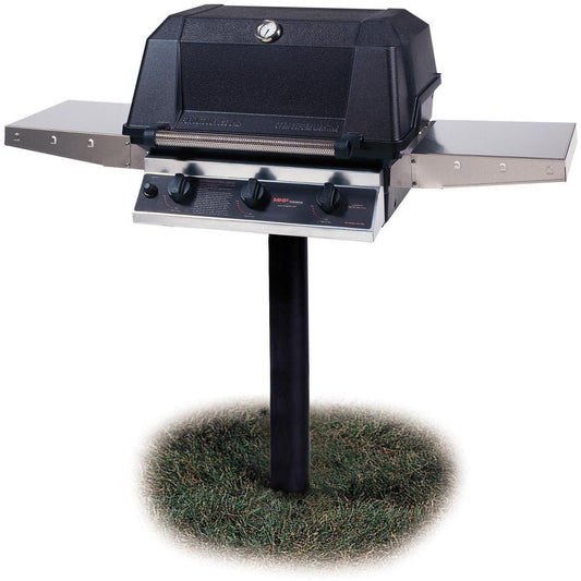 MHP WHRG4DD Hybrid Natural Gas Grill W/ SearMagic Grids On In-Ground Post - Image 1