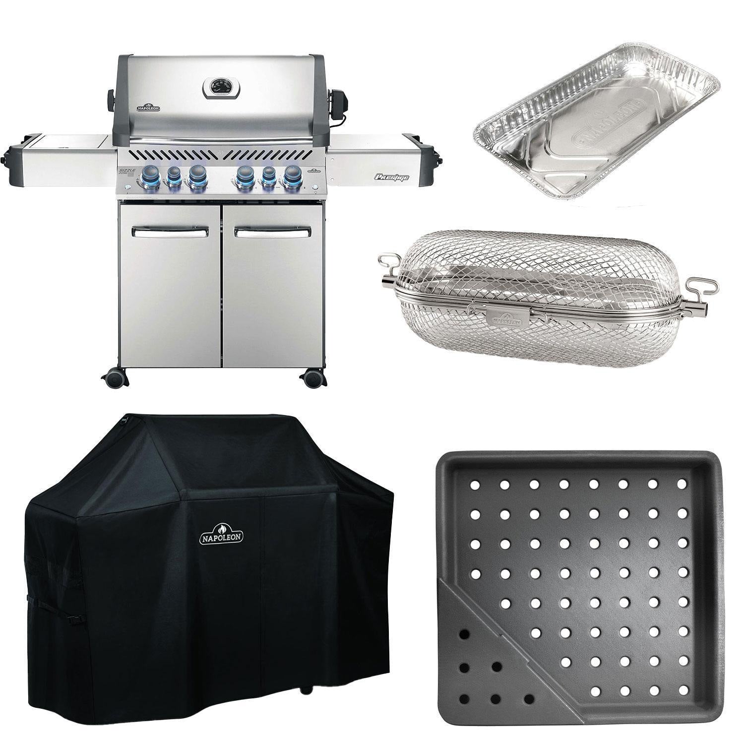 Napoleon Legacy Prestige 500 4-Burner Propane Grill w/ Cover & Accessories - Image 1