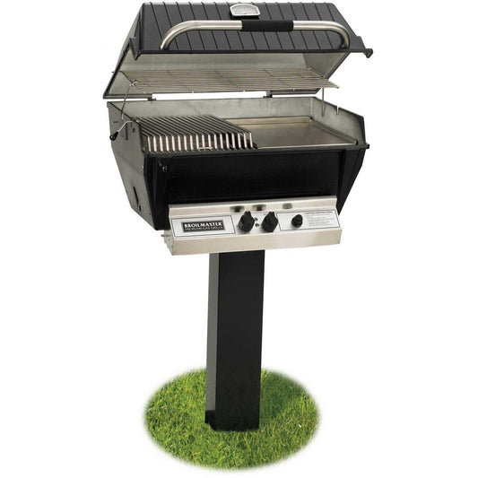 Broilmaster P3-SXN Super Premium Natural Gas Grill On Black In-Ground Post - Image 1