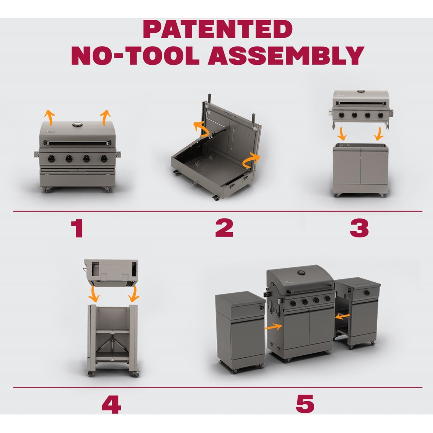 TYTUS Fresno Series 5-Burner Propane Island Grill in Gunmetal Gray  - TDT-021-0101 - Image 7